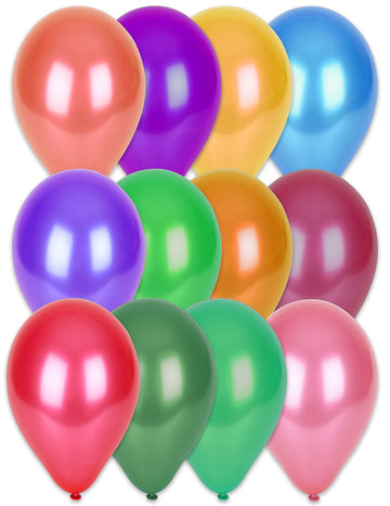 100 de baloane multicolore metalice 29 cm