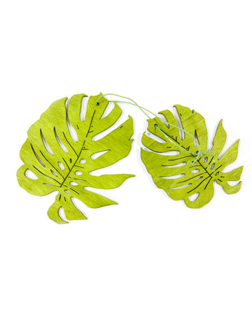 2 frunze de lemn verde tropical 11 cm