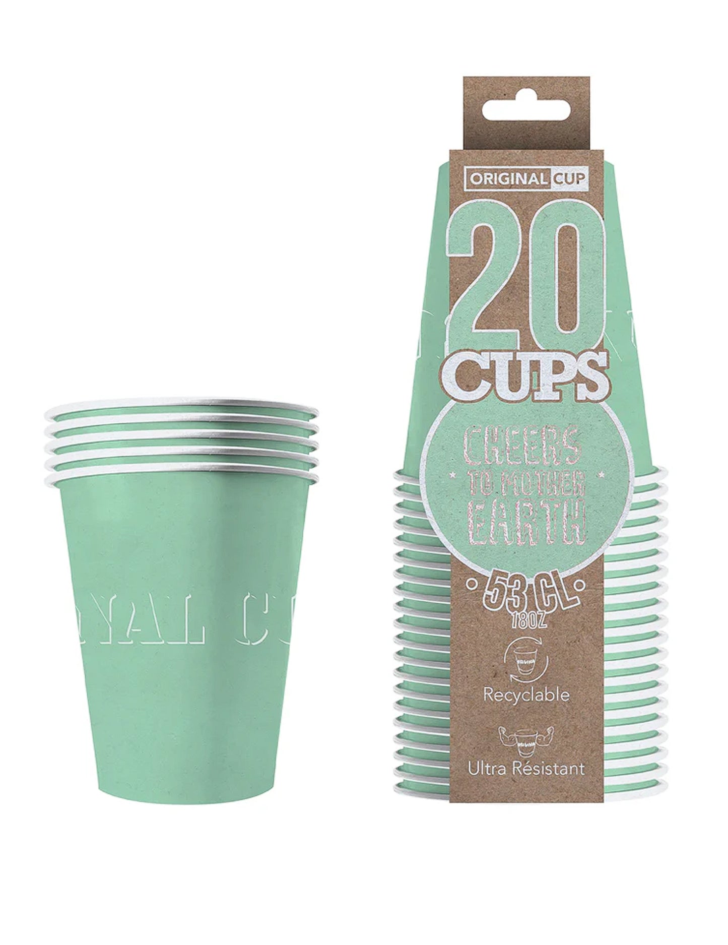 20 CUPS AMERICAN CARDBOARD MINT Reciclabil 53 CL