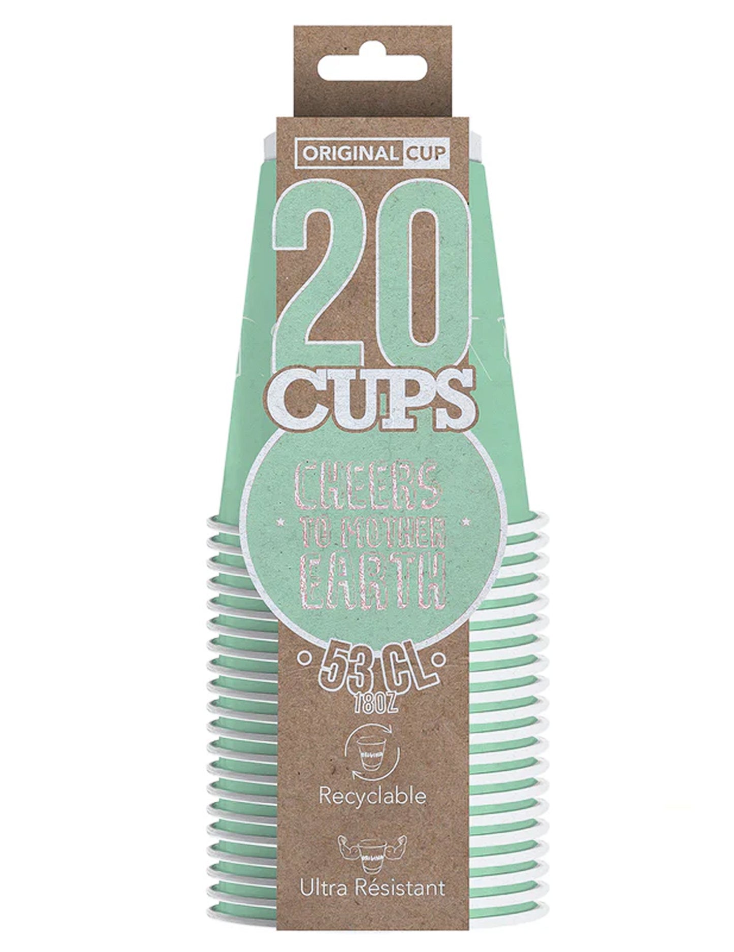 20 CUPS AMERICAN CARDBOARD MINT Reciclabil 53 CL