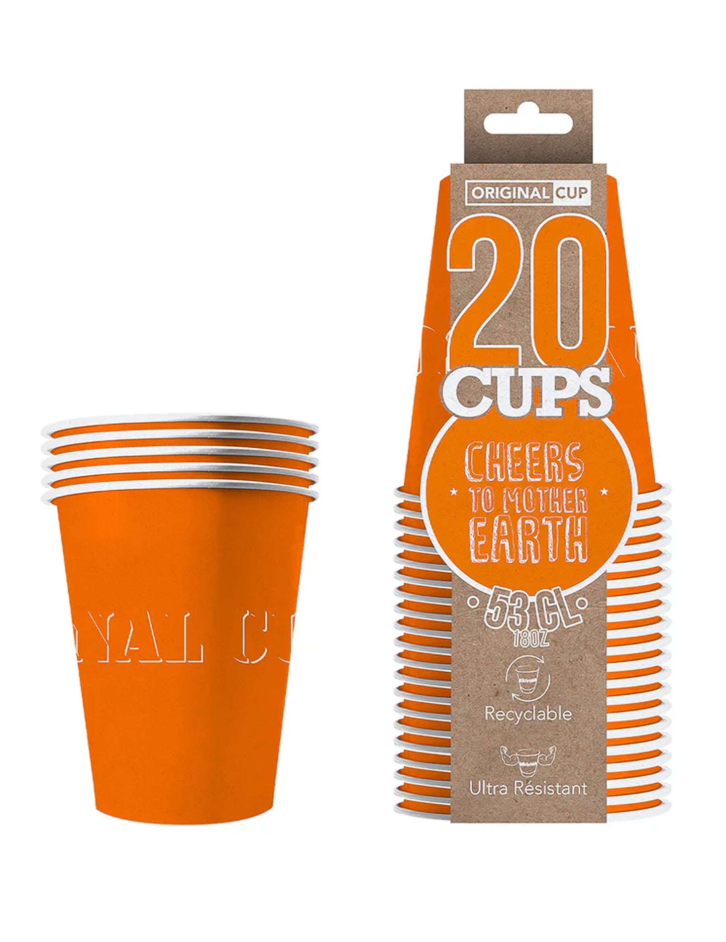 20 de cupe americane reciclabile Orange 53cl carton