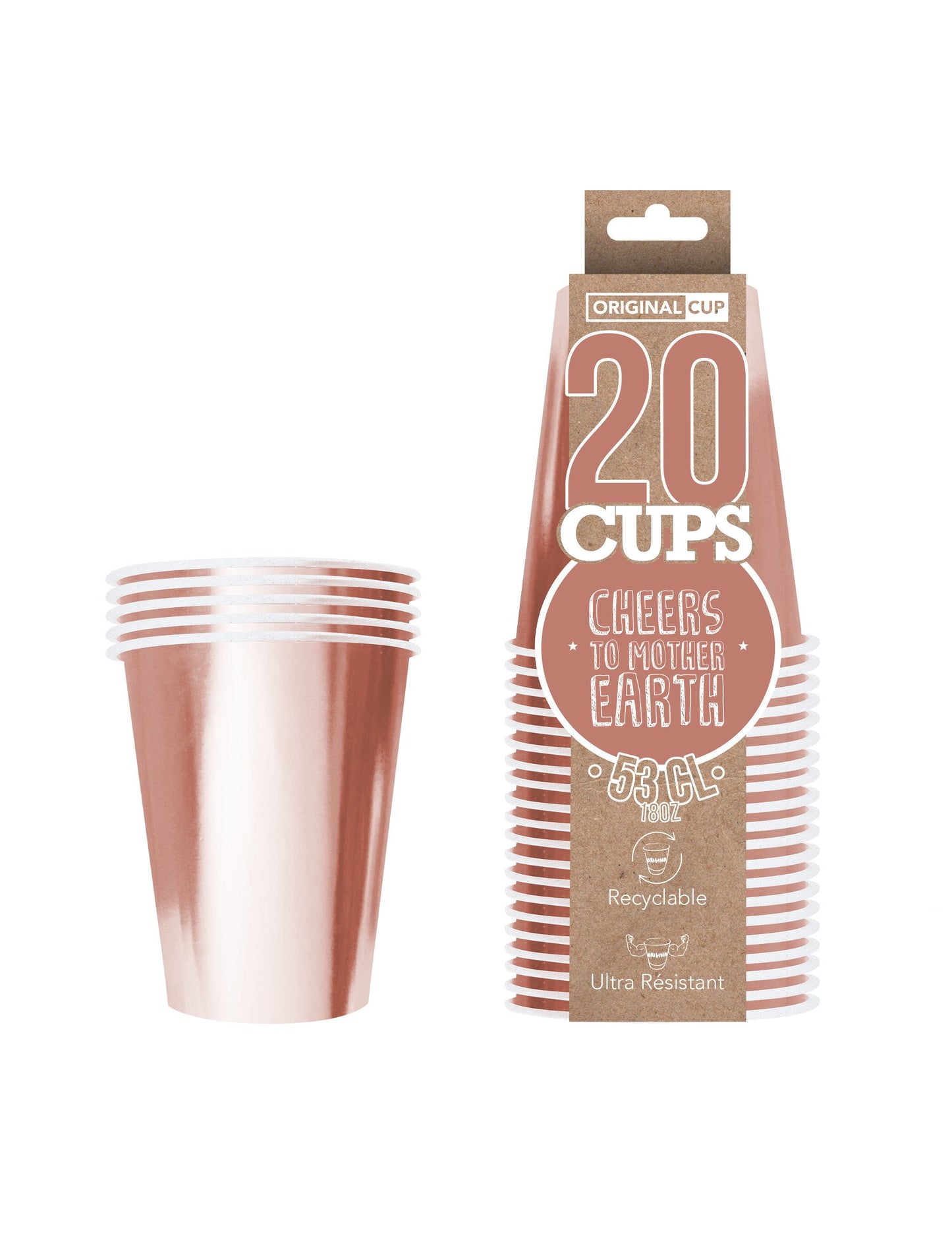 20 de cupe americane reciclabile Rose Gold 53Cl reciclabile carton reciclabil