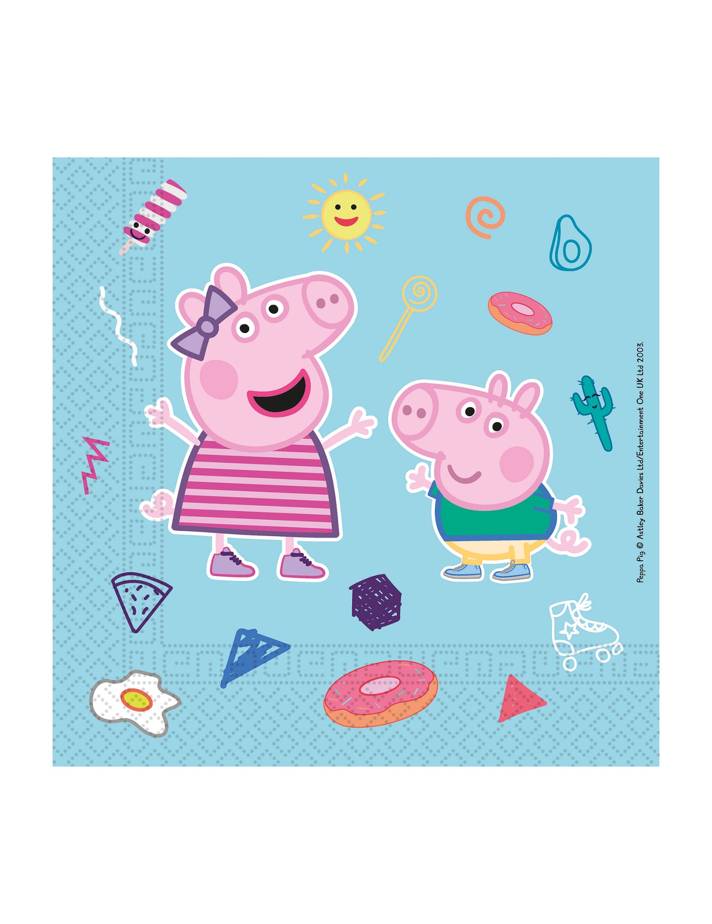 20 Peppa Pig 33 x 33 cm Prosoape de hârtie compostabile