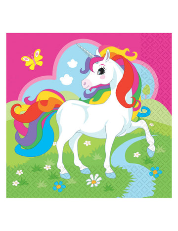 20 prosoape de hârtie unicorn multicolore 33 x 33 cm