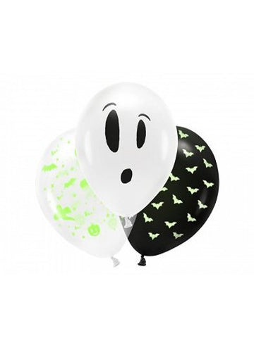 3 baloane de latex de Halloween Fluo 27 cm