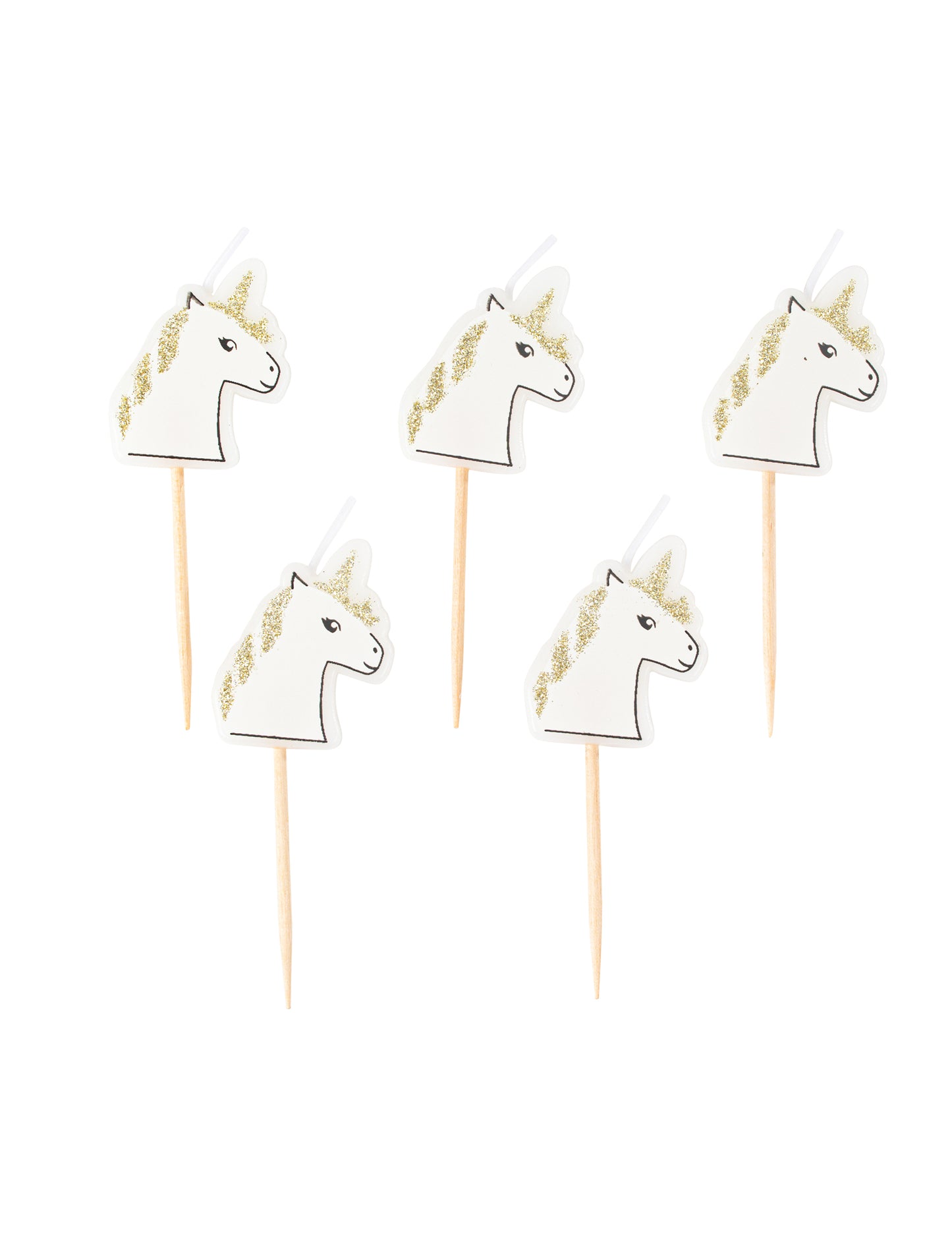 5 Lumânări pe Unicorn Glitter Peuck 4,5 x 3 cm