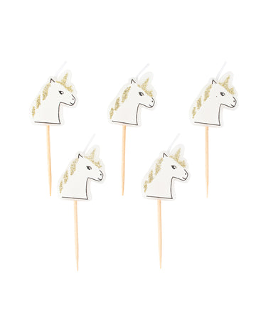 5 Lumânări pe Unicorn Glitter Peuck 4,5 x 3 cm