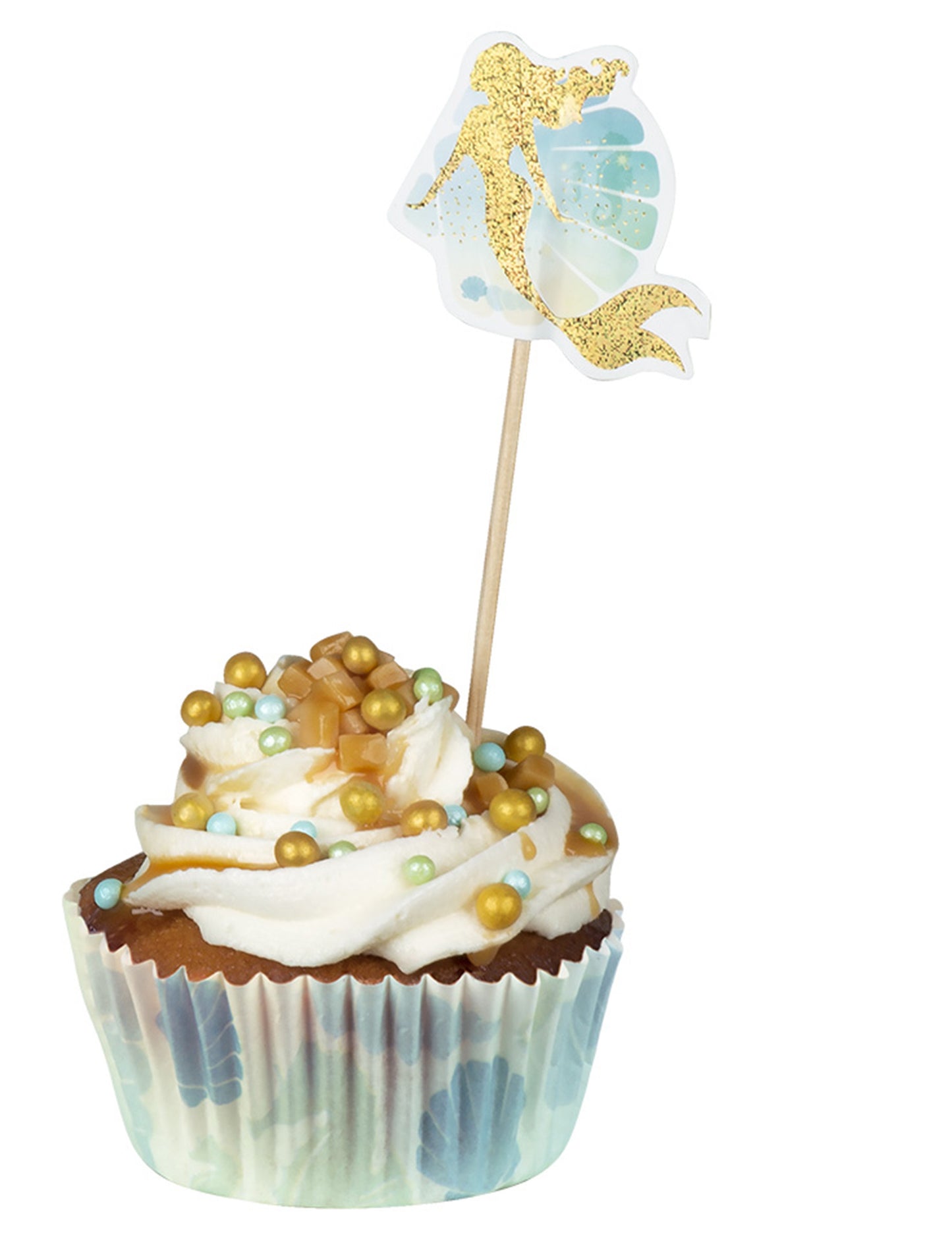 50 de forme de cupcake sirena SIRN în hârtie de 6,5 cm