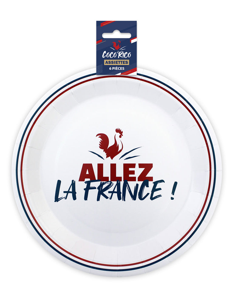 6 plăci de carton „Go France” 23 cm