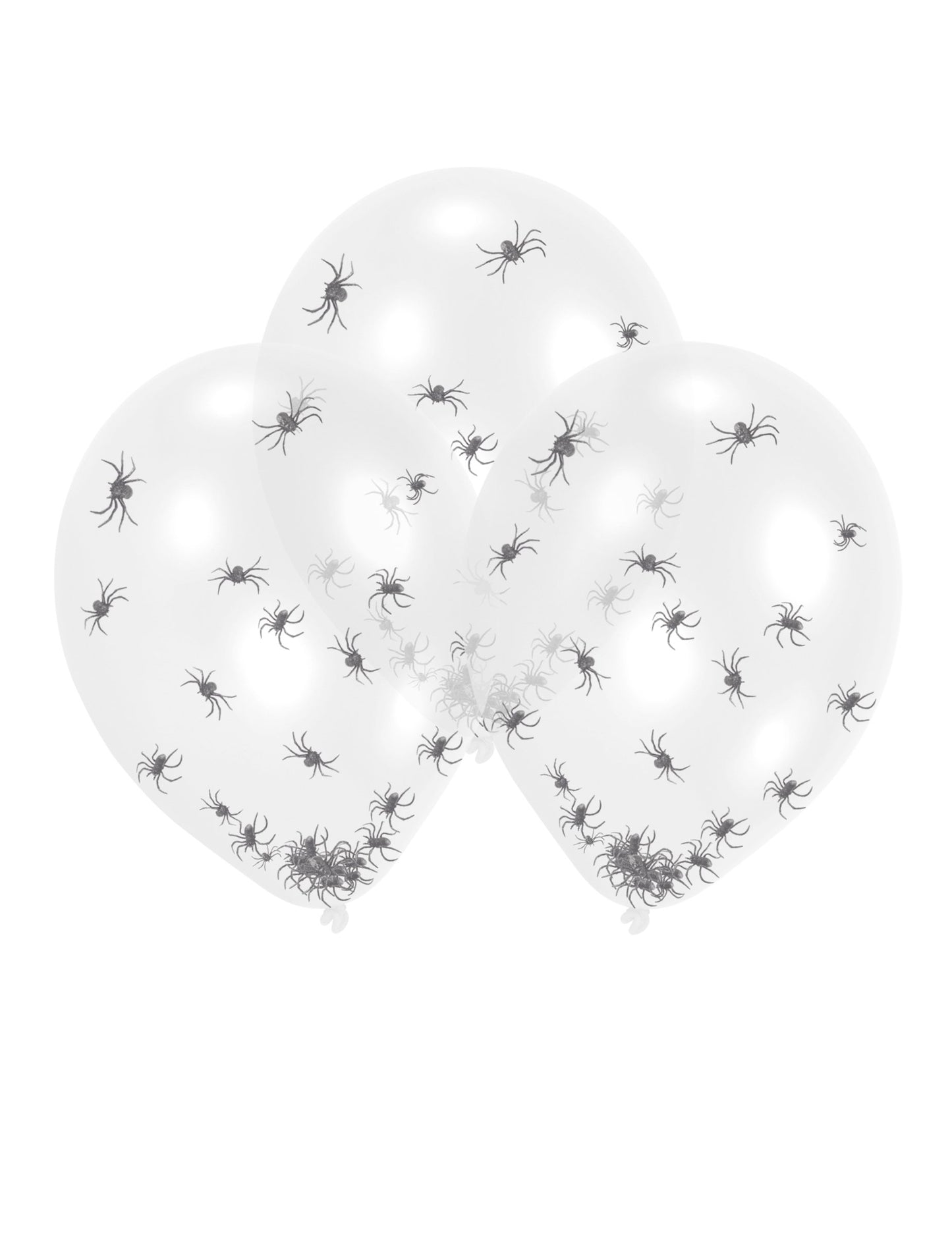 6 BALLOONS LATEX transparent Confetti păianjeni 27,5 cm