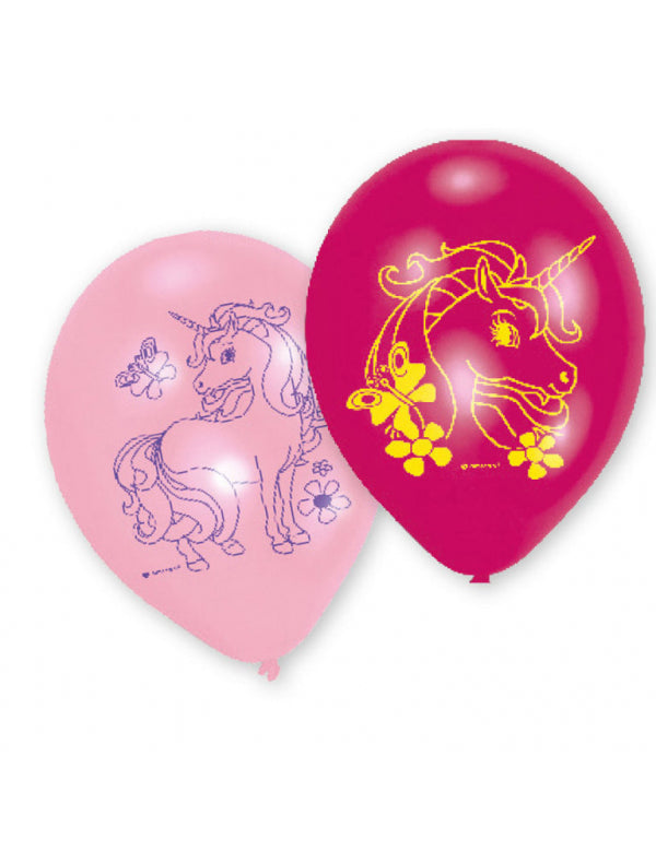 6 baloane din latex licorne Rose