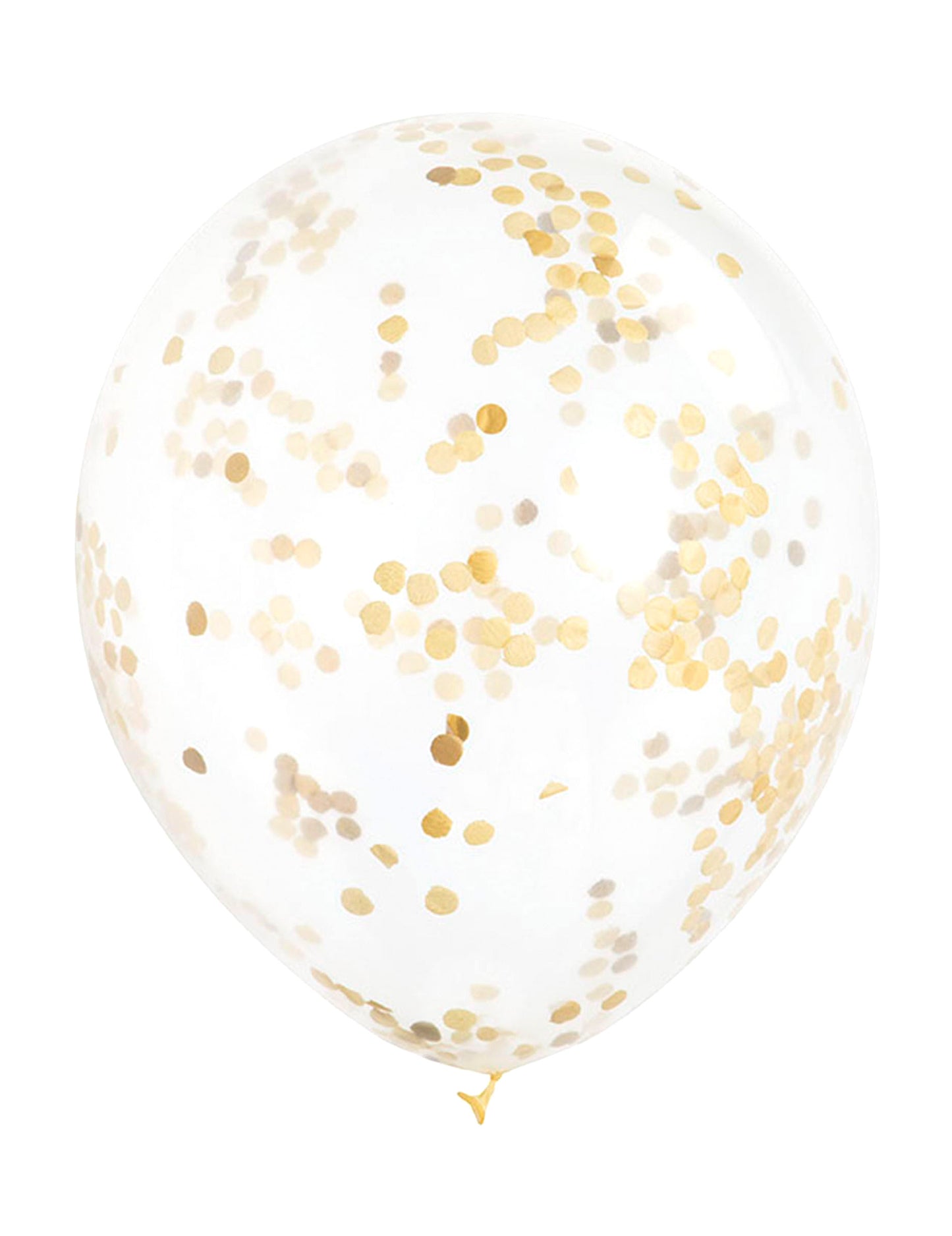 6 baloane transparente din latex cu confetti ocru de aur 30 cm