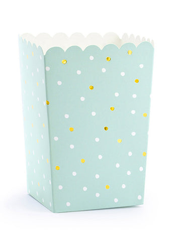 6 cutii cu floricele în carton polka dot 7 x 7 x 12,5 cm