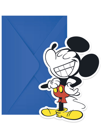 6 cărți de invitație și plicuri retro Mickey