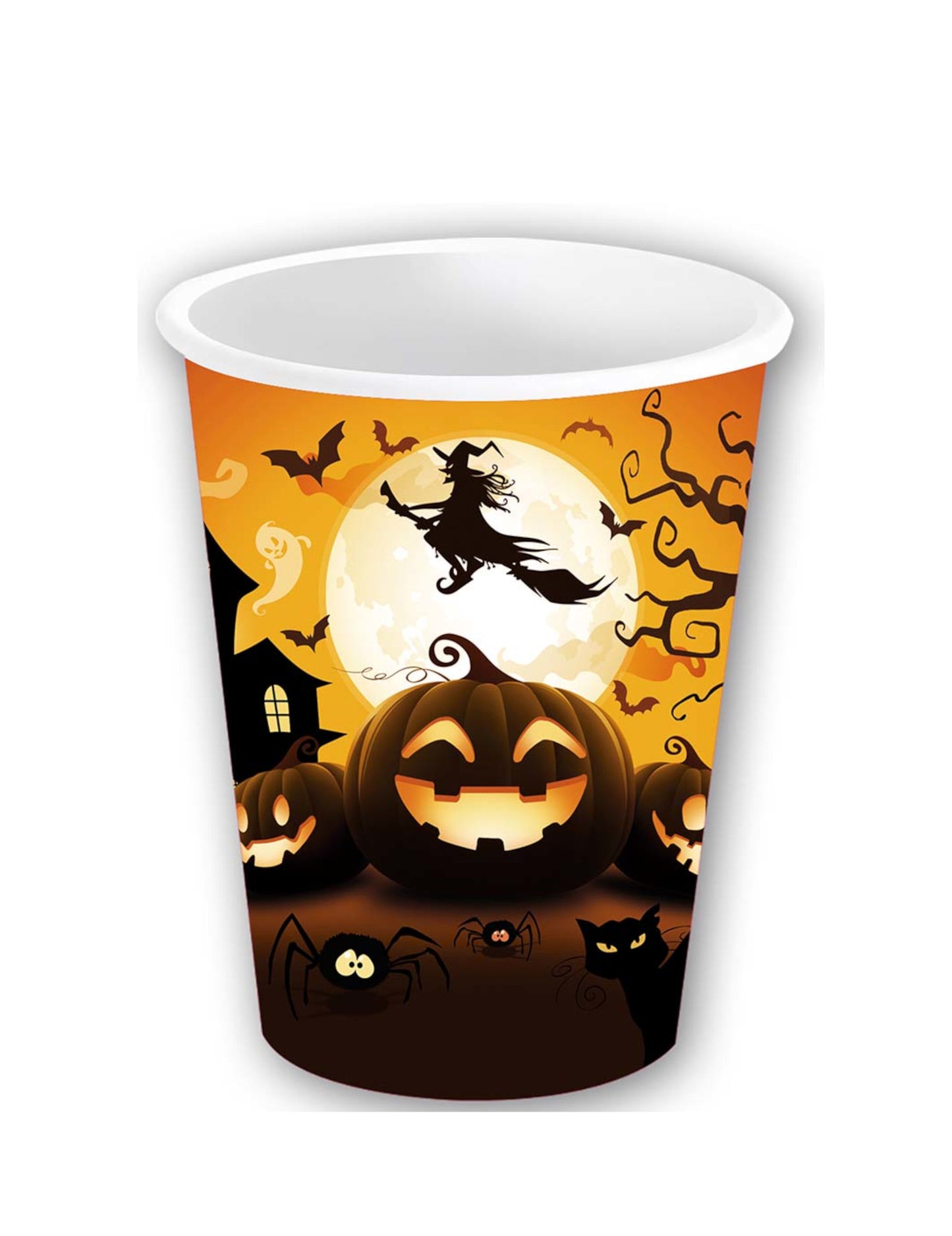 6 căni de carton de dovleac de Halloween 240 ml