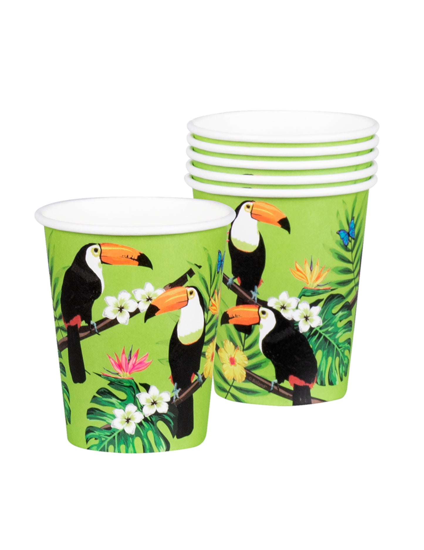 10 cupe de carton cu toucan verde 21 cl