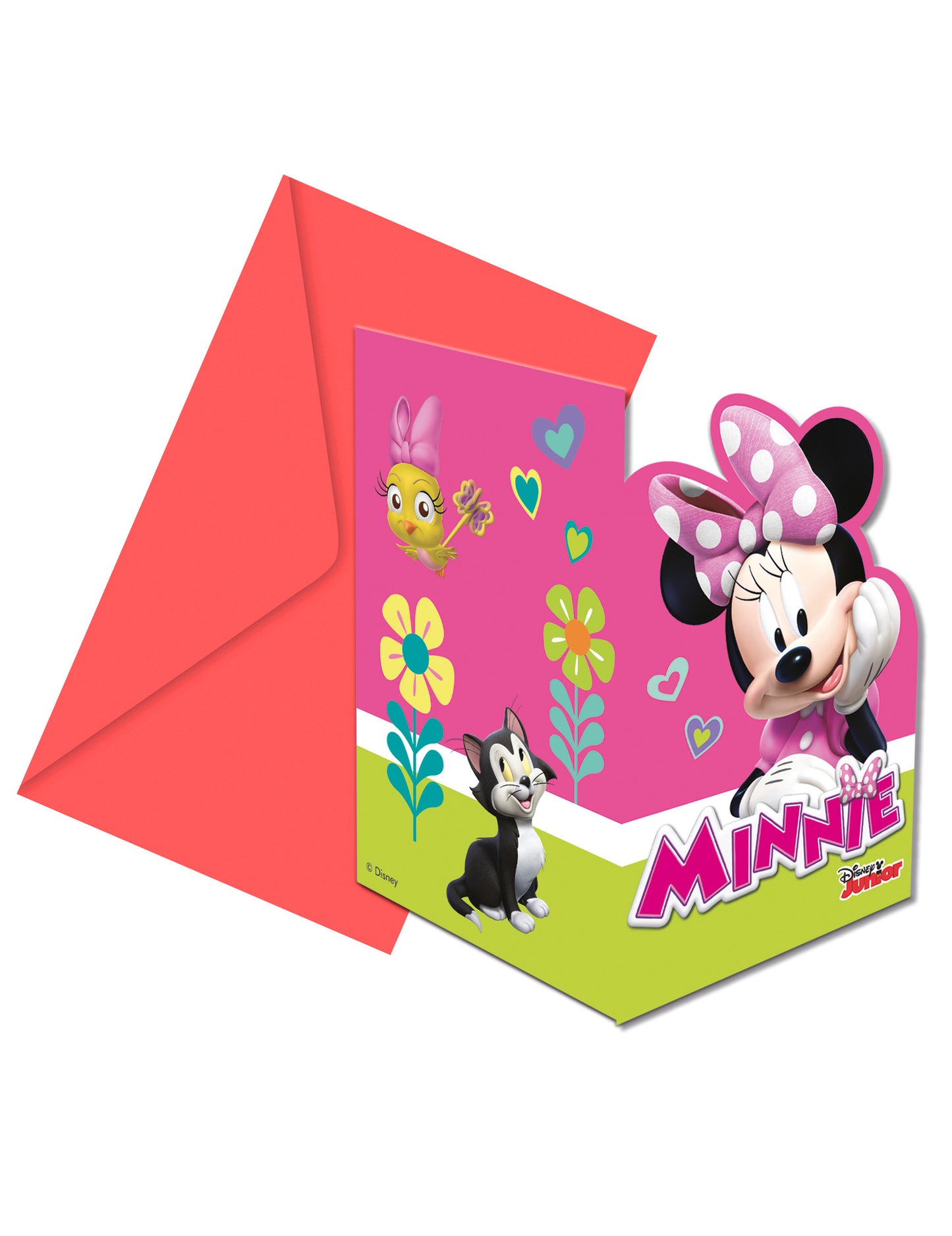 6 invitații + plicuri fericite Minnie