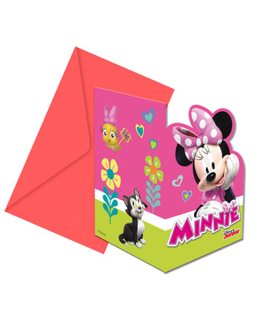 6 invitații + plicuri fericite Minnie