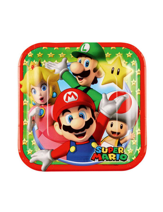 8 farfurii de carton Super Super Mario 18 cm