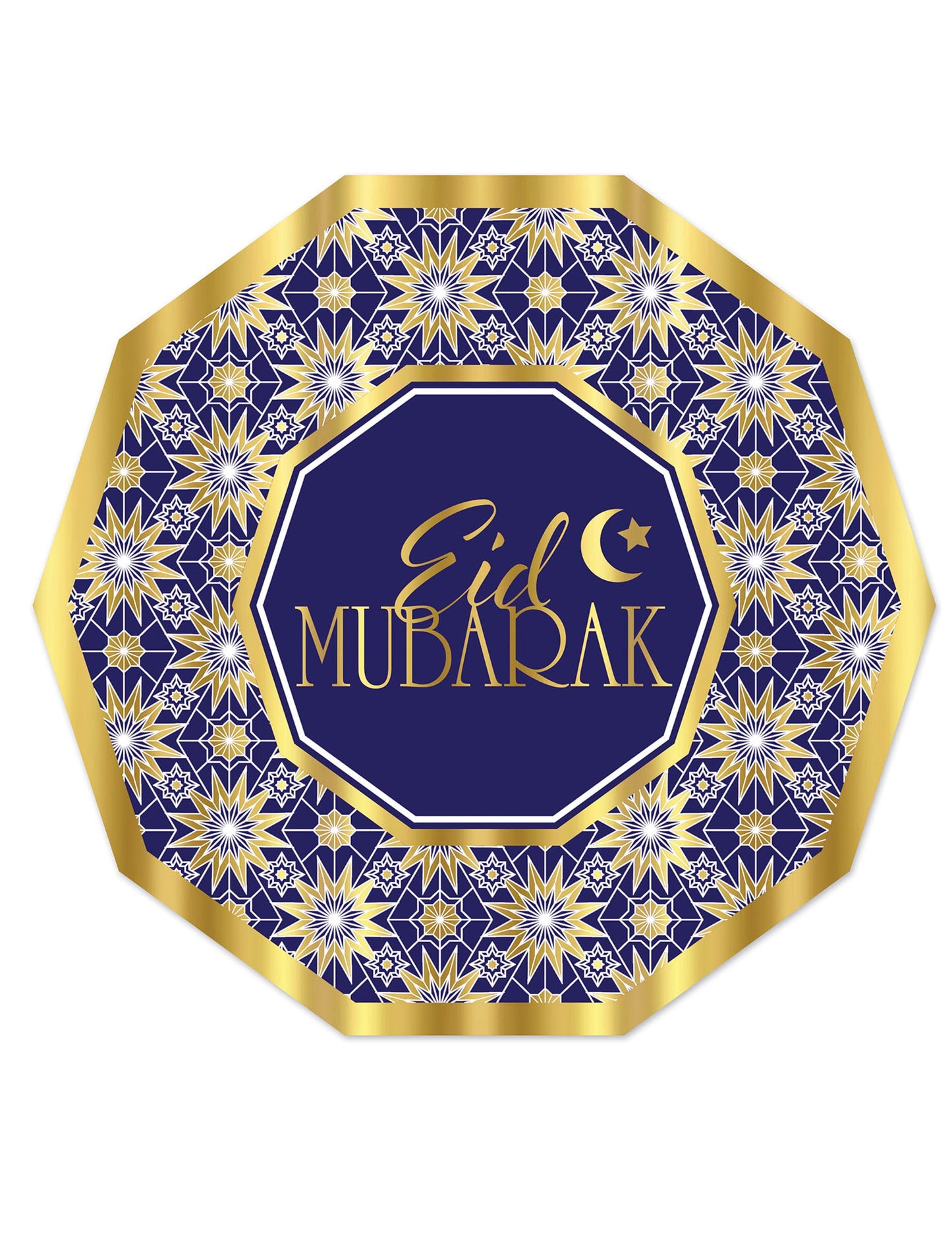 8 plăci de carton Eid Mubarak Albarak și Gold 23 cm