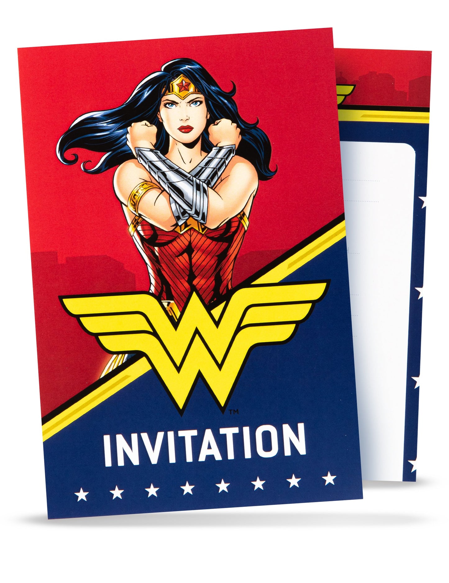 8 cărți de invitație cu Wonder Woman 10x16cm plicuri