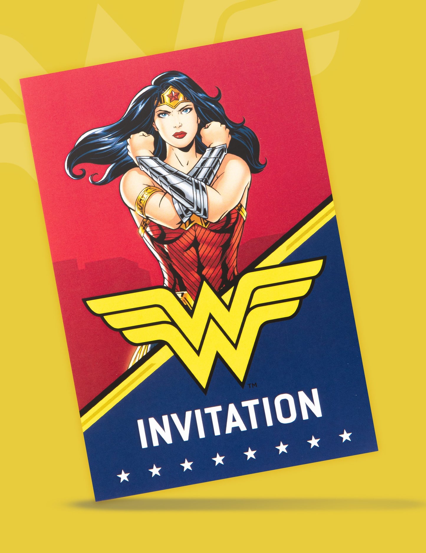 8 cărți de invitație cu Wonder Woman 10x16cm plicuri