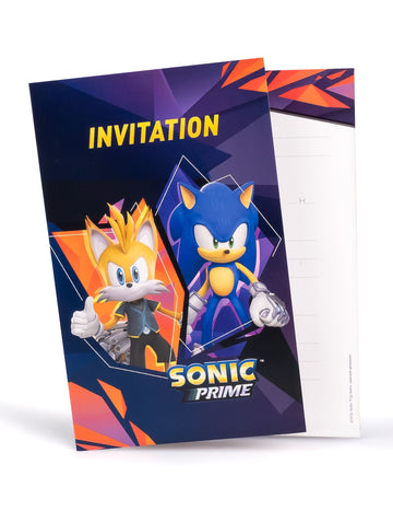 8 cărți de invitație Sonic Prime Sonic 10 x15 cm