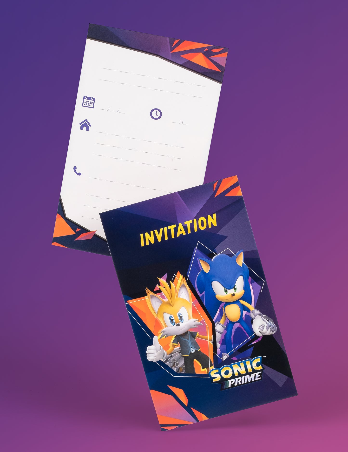 8 cărți de invitație Sonic Prime Sonic 10 x15 cm