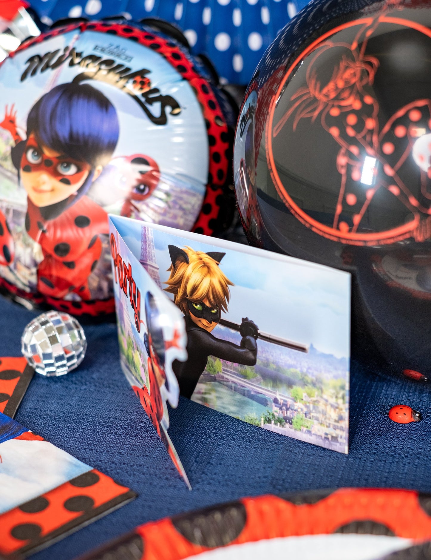 8 cutii de invitație de petrecere cu plicuri de ladybug