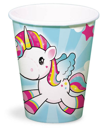 8 cupe de carton unicorn de 250 ml