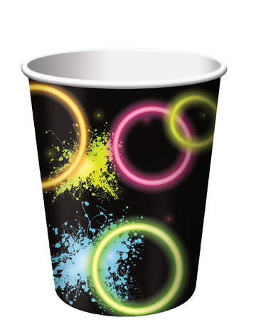 8 Goblets din carton Glow Party 266 ml