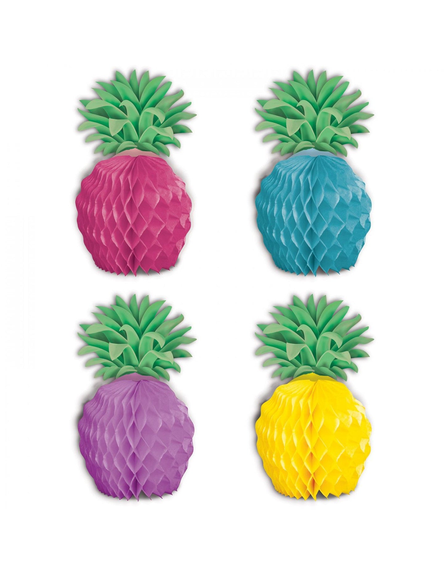 8 mini centre de masă cu ananas multicolore multicolore 12 cm