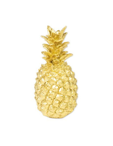 Ananas decorativ în rășină de aur 18 cm