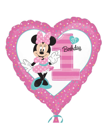 Balloon din aluminiu 1 aniversare Minnie 43 cm