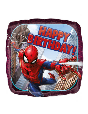 Spider-Man Happy Birthday Square Balloon din aluminiu 43 cm