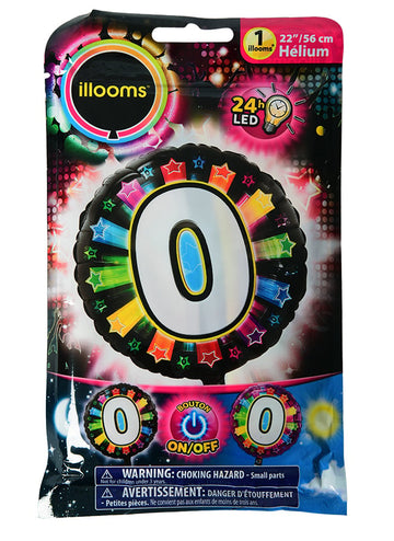 Balon din aluminiu Figura 0 LED -uri multicolor Illooms 50 cm