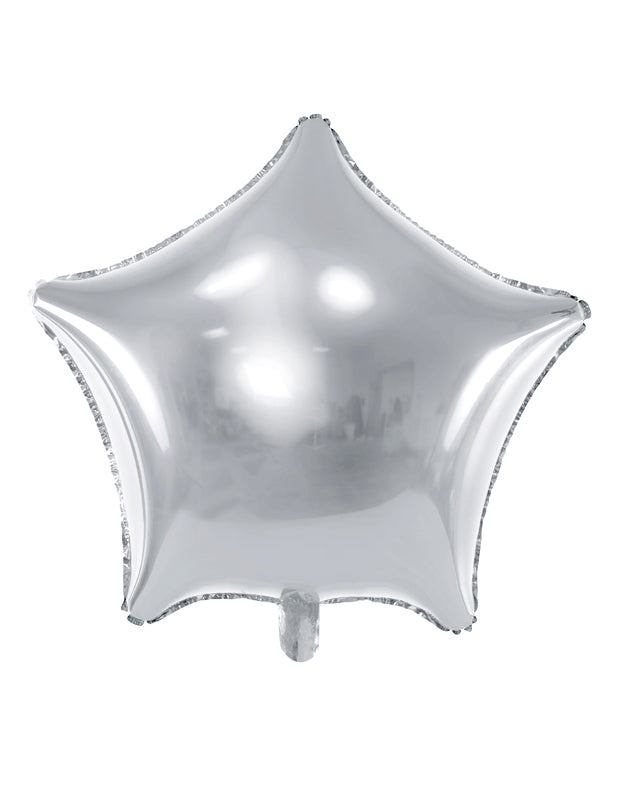 Star de argint cu balon din aluminiu 45 cm