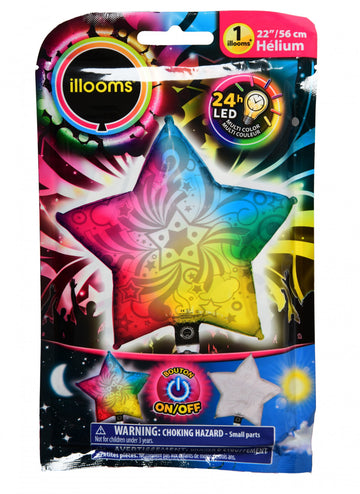 Star cu balon multicolor din aluminiu LED ILLOOMS 50 cm