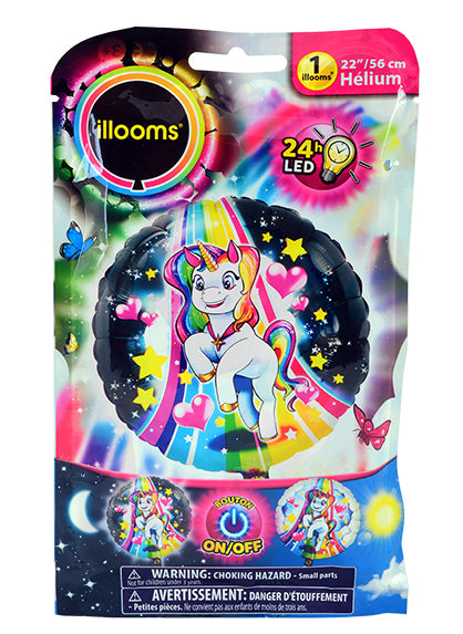 Unicorn cu baloane din aluminiu led illooms 50 cm