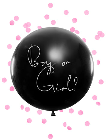 Giant Latex Ballon Boy sau Girl Confetti Pink 1 M