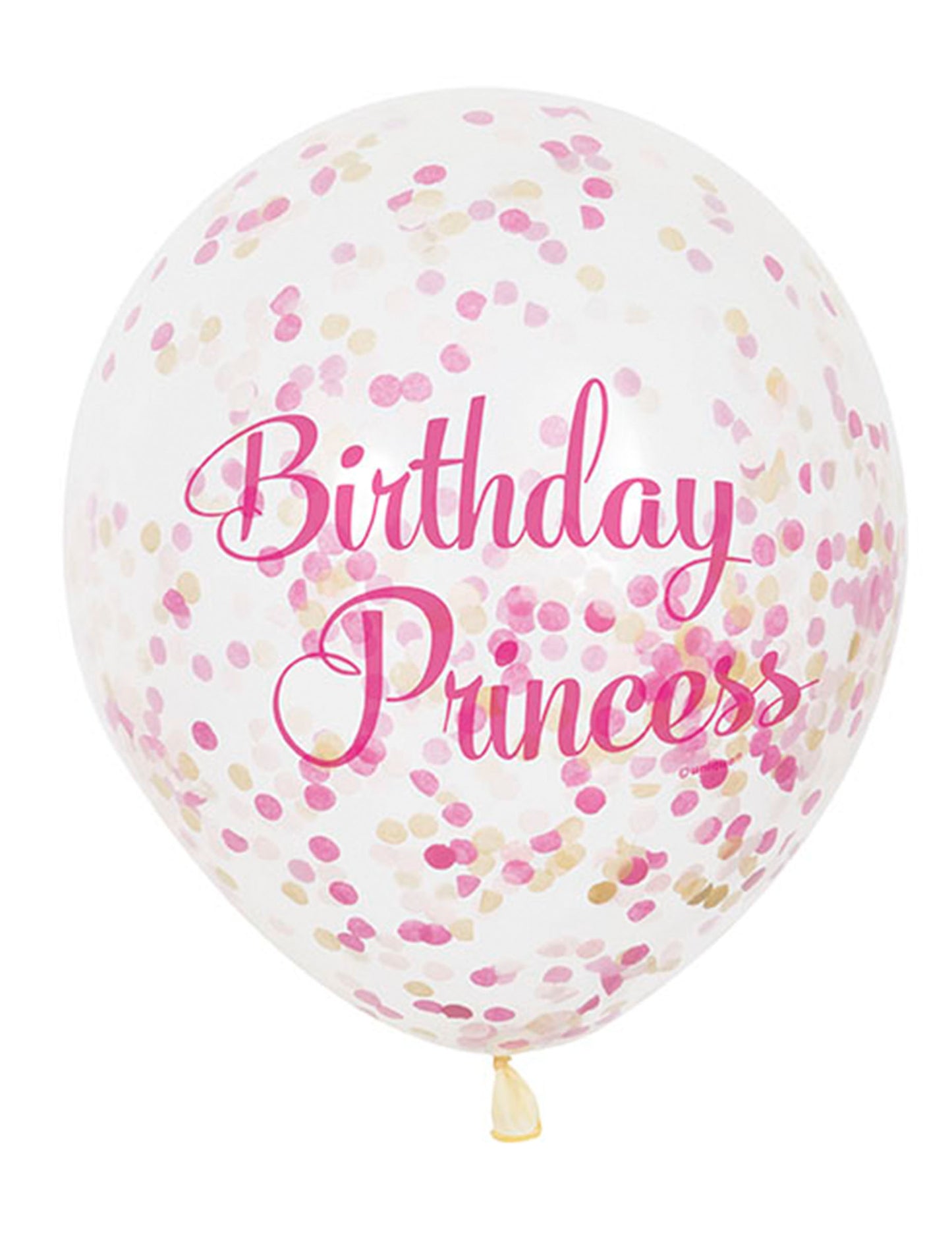 Latex Balloon Birtoon Princess Pink and Golden Confetti