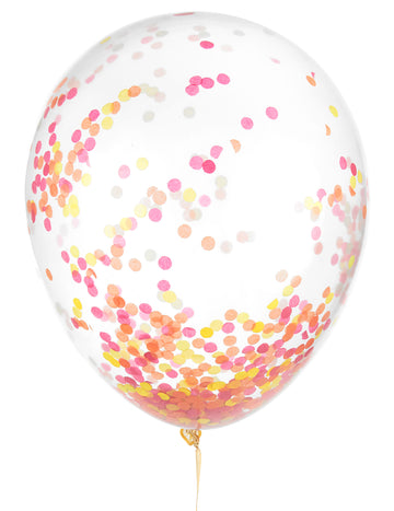 6 baloane de latex fluo confetti 30 cm