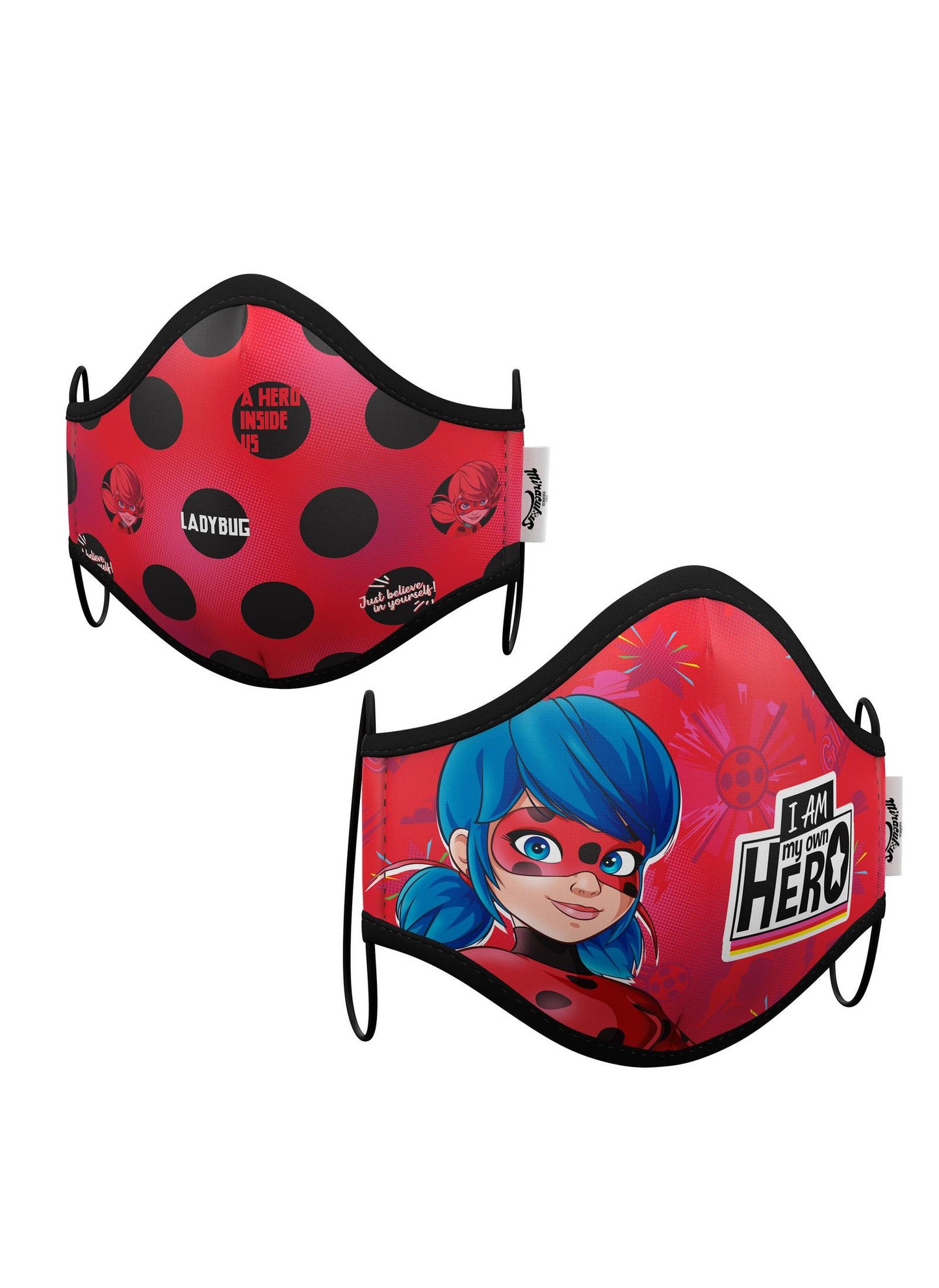 Cutie cu 2 măști de protecție pentru copii reutilizabile ladybug