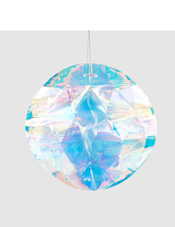 Bilă suspendată origami diamant iridescent 20 cm