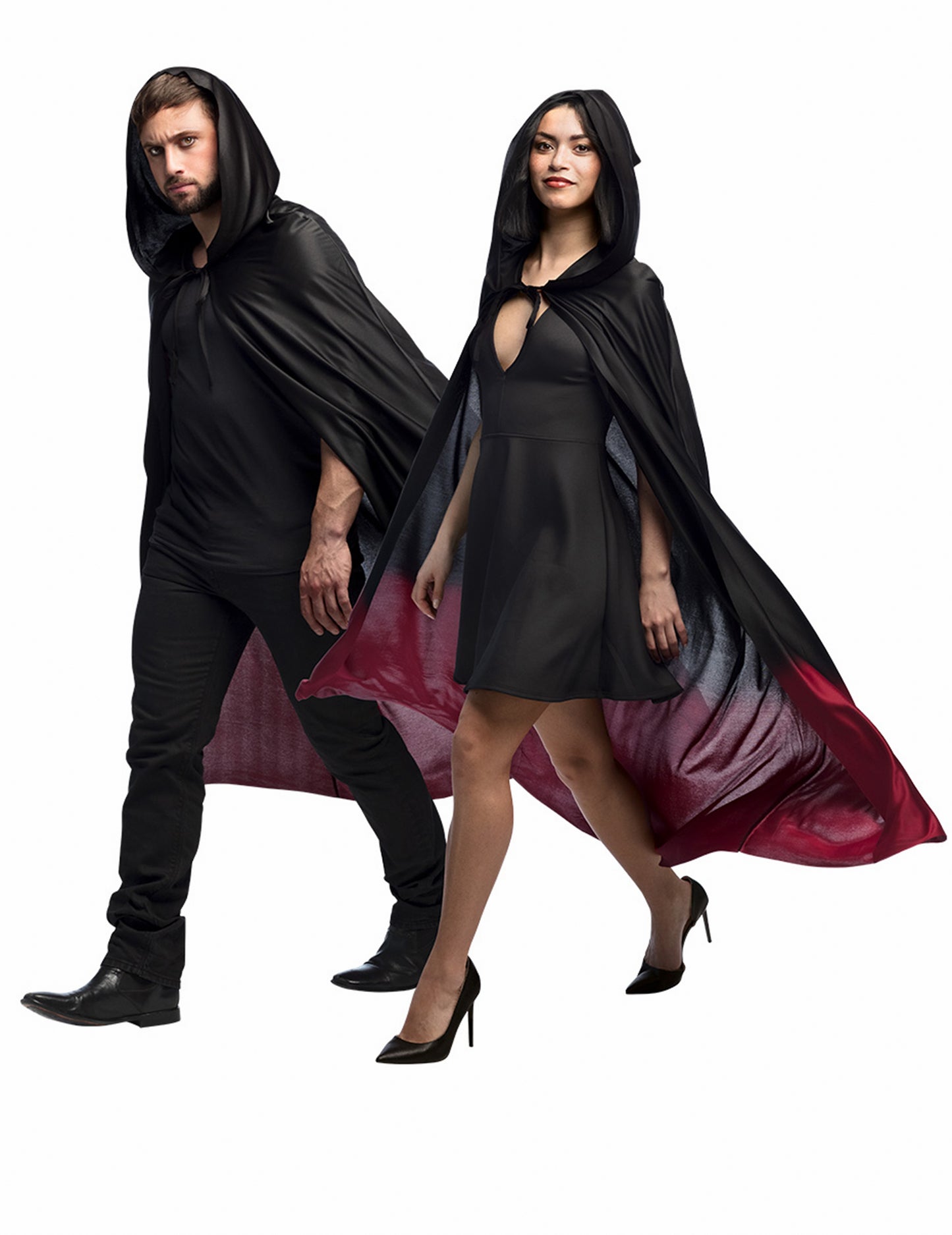 Cape Black Degraded Red Adult Halloween