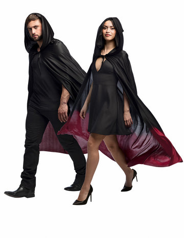 Cape Black Degraded Red Adult Halloween