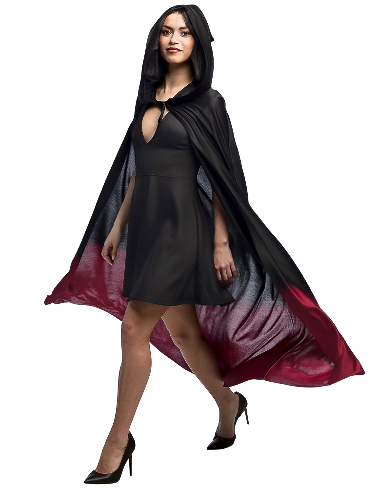 Cape Black Degraded Red Adult Halloween