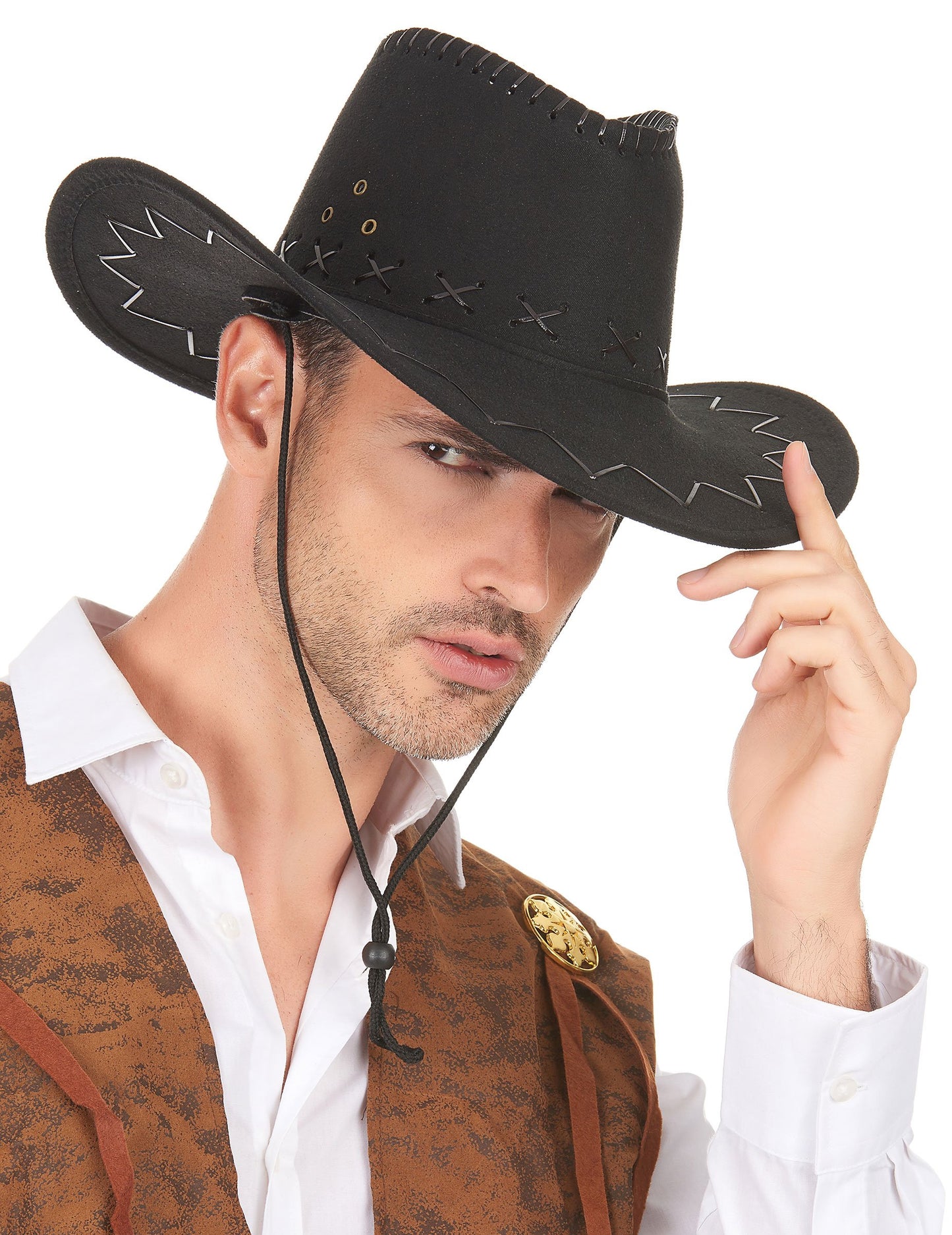 Pălărie de cowboy neagră la adult în judecată