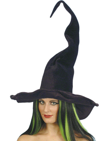 Black Witch Hat Velvet Woman Halloween