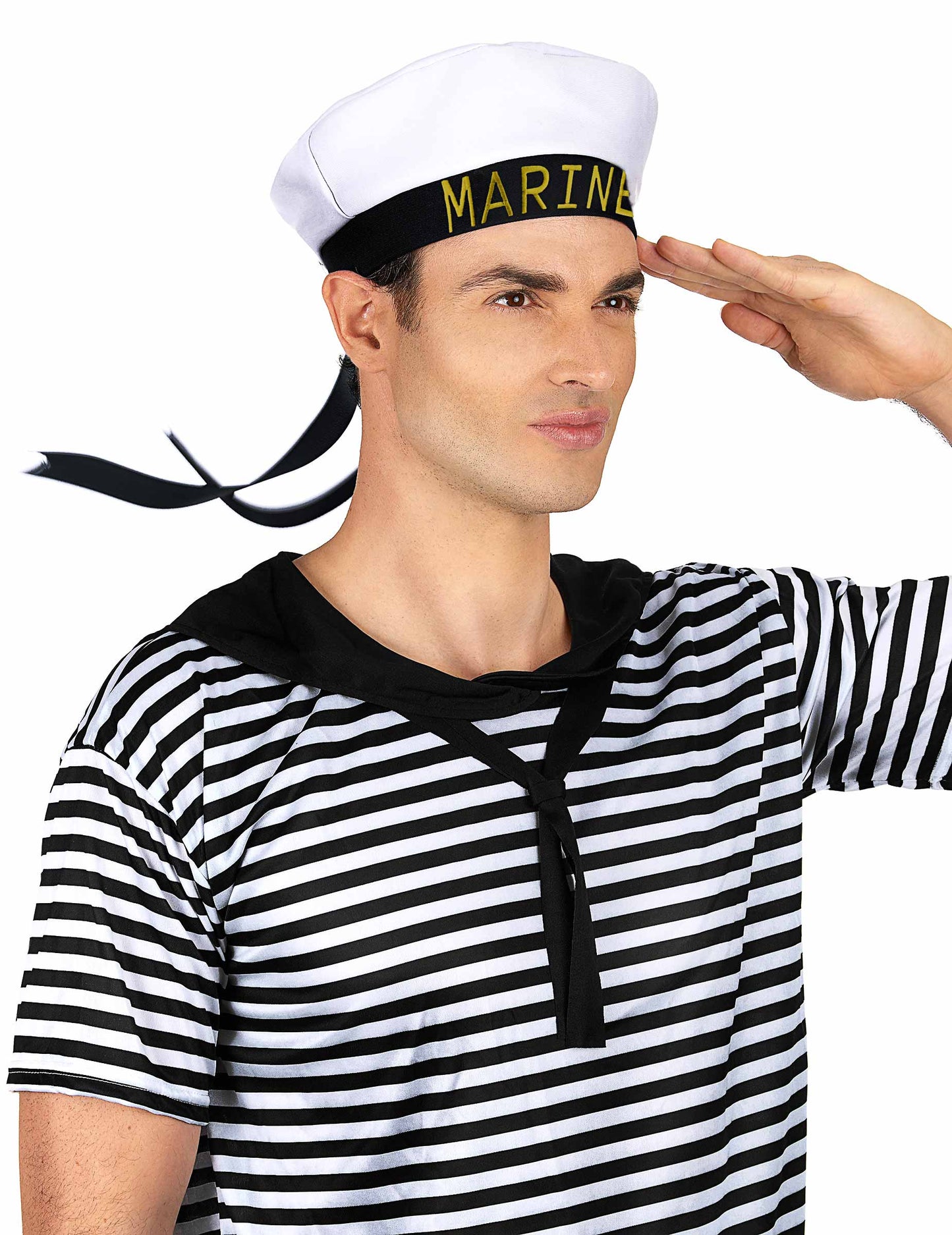 Navy Hat Black Adult Panglică